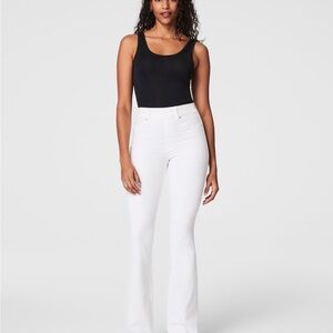 SPANX White Pull on Flared Jeans